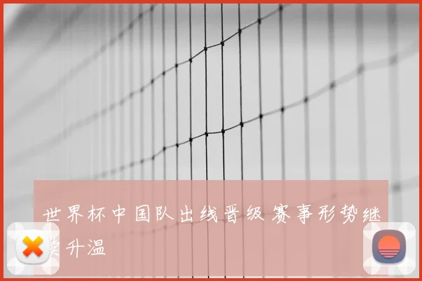 世界杯中国队出线晋级 赛事形势继续升温